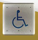 RCI Rutherford Controls 946H45-MOx32D 4.5" Square Plate with Handicap Logo, Momentary
