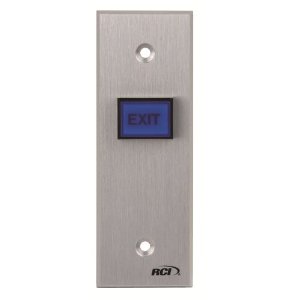 RCI Rutherford Controls 970N-TD-12X40  Narrow,Tamper Resistant 12VDC Blue Exit Button w/Time Delay