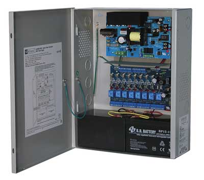 Altronix AL600ULACMJ 8 Fused Outputs Power Supply/Access Power Controller, 12/24VDC @ 6A, Large Enclosure