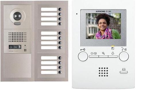 Aiphone GT-12V3 12 Apartment Multi Tenant 3.5" Video Intercom System Set