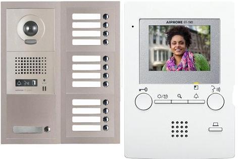 Aiphone GT-13V3 13 Apartment Multi Tenant 3.5" Video Intercom System Set