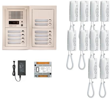Aiphone GT-10H 10 Apartment Multi Tenant Audio Handset Intercom System Set