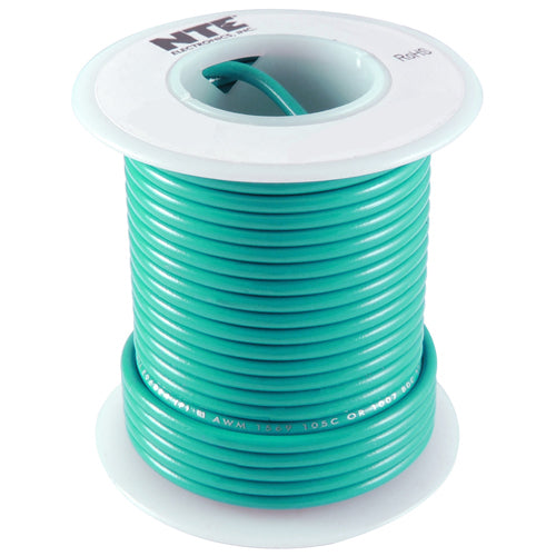 NTE WHS22-05-1000 Hook Up Wire 300V Solid Type 22gauge Green 1000 Feet                                                