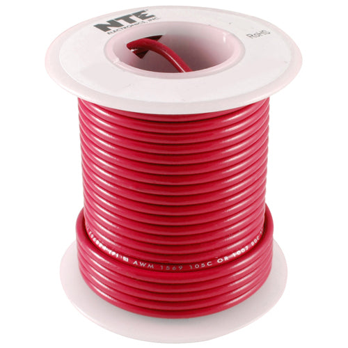 NTE WT18-02-100 Wire Teflon 18gauge Red 100 Feet                                                                    