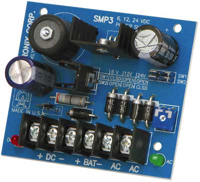 Altronix SMP3 Single Output Power Supply Board, 6/12/24VDC @ 2.5A
