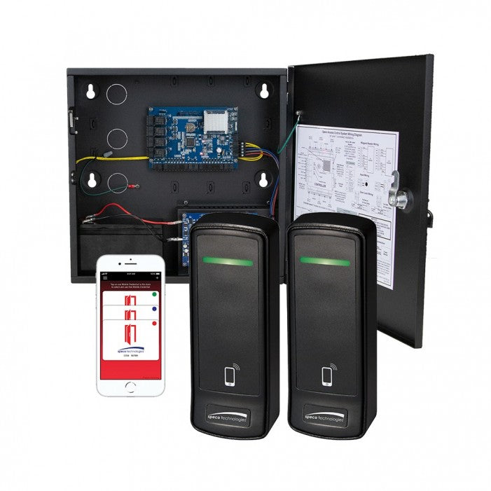 Speco ACKITM2DR 2 Door Access Control Kit with Bluetooth Mobile Reader & Credentials