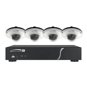 Speco ZIPL4D1 4-Channel,1 TB NVR w/POE and IP Camera Kit w/4 full HD 1080p Outdoor IR Dome Cameras, White