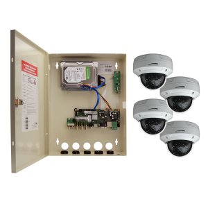 Speco ZIPTW4D1 4-Channel 1080p HD-TVI Wall Mount DVR and Dome Camera Kit