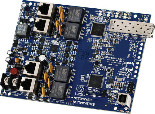 Altronix NETWAY4E1BTB 4-PT FIBER MEDIA CONV/BT/1SFP