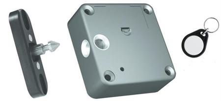 RCI Rutherford Controls 3590AFOB Battery Powered Cabinet Lock 'n' Prox - Locking Pin w Alarm - 1 Prog. Card & 2 User Fobs
