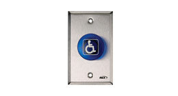 RCI Rutherford Controls 906-MOx32D  Blue Handicapped Momentary Mushroom Switch
