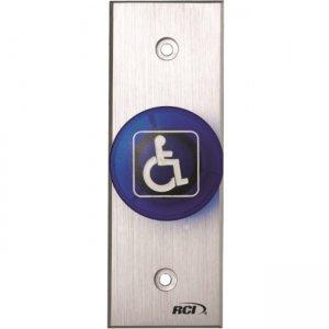 RCI Rutherford Controls 916N-MOx40  Narrow Blue Handicapped Tamper-Resistant Momentary Mushroom Switch