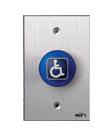 RCI Rutherford Controls 916-MAx28  Blue Handicapped Tamper-Resistant Maintained Mushroom Switch