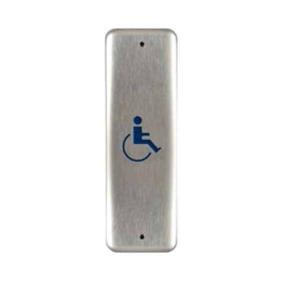 RCI Rutherford Controls 941H-MOX32D  Narrow, Momentary Handicap Logo Only Mullion Pushplate