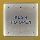 RCI Rutherford Controls 946P45-MOX32D  4.5" Square Plate with Push to Open Text, Momentary