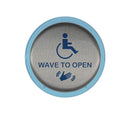 RCI Rutherford Controls 950THW6 6" Round Touchless Short Range Actuator with Handicap Logo and 'Wave To Open' Text