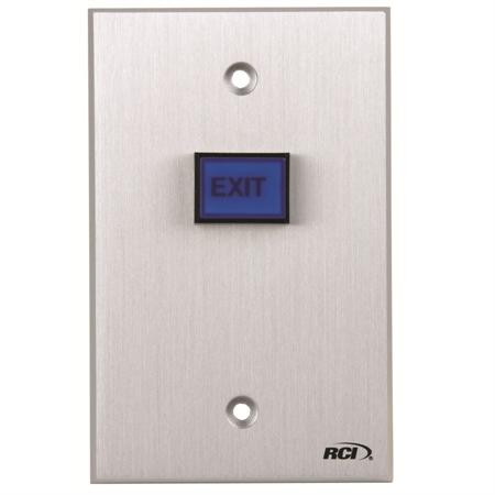 RCI Rutherford Controls 970-TD-12X28  Tamper Resistant 12VDC Blue Exit Button w/Time Delay
