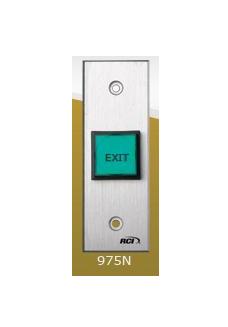RCI Rutherford Controls 975N-MO-12Vx28  2" Narrow, Momentary Illuminated Push to Exit Pushbutton with LED bulb