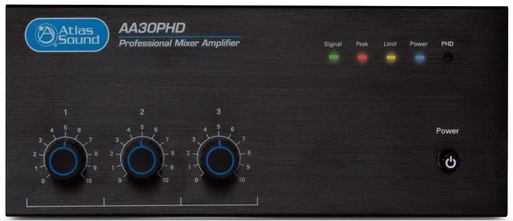 Atlas Sound AA30PHD 3-Input, 30-Watt Mixer Amplifier with Automatic System Test (PHD)