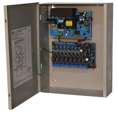 Altronix AL1012ULACMCBJ 8 PTC Outputs Power Supply/Access Power Controller, 12VDC @ 10A, Large Enclosure