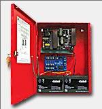 Altronix AL1024ULMR 5 PTC Outputs Power Supply w/Fire Alarm Disconnect, 24VDC @ 10A,Red Enclosure