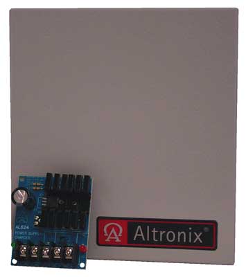 Altronix AL624ET Single Output Linear Power Supply Board w/Enclosure, 6/12VDC @ 1.2A or 24VDC @ .75A, w/16VAC Plug-In Xfmr