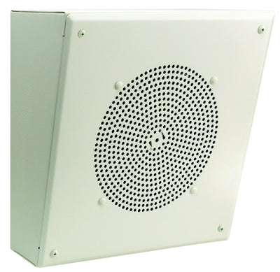 Bogen AMBSL1 Amplified Metal Box Speaker, 1-Watt, Wall Mount, Slanted Enclosure, Off-white