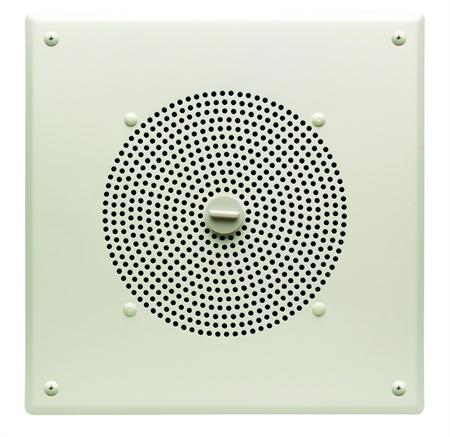 Bogen AMBSQ1 Amplified Metal Box Speaker, 1-Watt, Wall Mount, Square Enclosure, Off-white