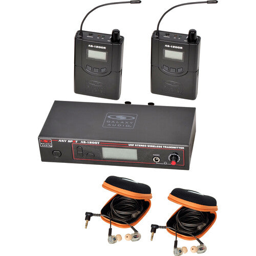 Galaxy Audio AS-1210-2P4 Twin Pack Wireless In-Ear Monitor System with 2 Receivers & EB10 Earbuds (P4: 470 to 494)