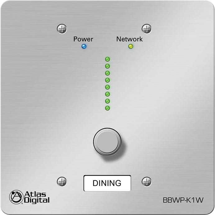 Atlas Sound BBWP-K1W BlueBridge Wall Controller with Single Value Change Adjustment (White)