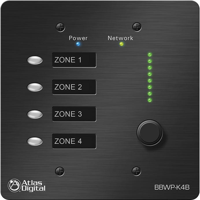 Atlas Sound BBWP-K4B BlueBridge DSP Controller with 4-Button Controller and Level Control (Black)