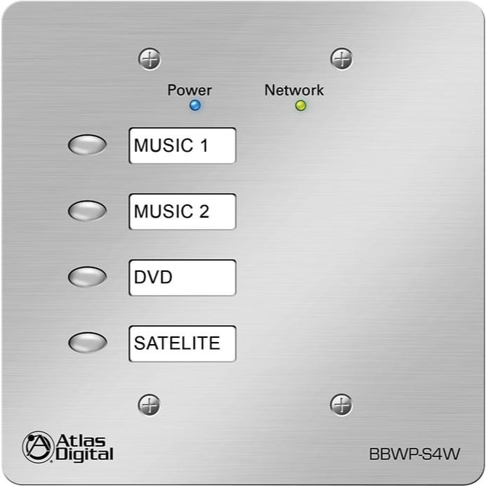 Atlas Sound BBWP-S4W BlueBridge DSP Controller with 4-Button Controller (White)