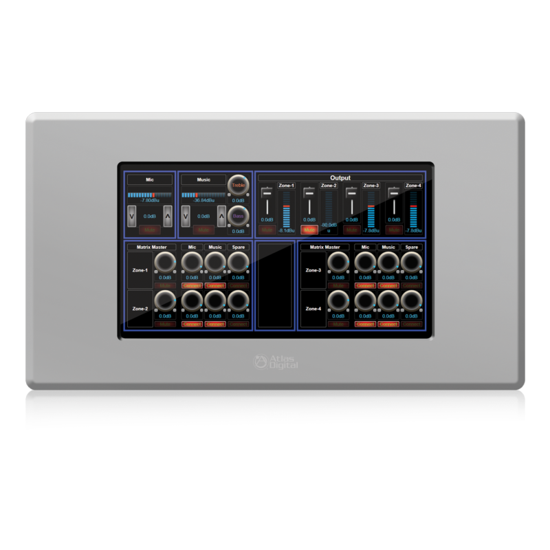 Atlas Sound BBWP-TOUCH7W BlueBridge 7" Touch Panel Wall Controller (White)