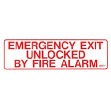 RCI Rutherford Controls BC2MWS Spanish Mylar / White emerg. exit unlocked