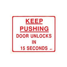 RCI Rutherford Controls BC3MWF French Mylar/White-Keep pushing door unlocks