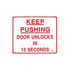 RCI Rutherford Controls BC3M English Mylar - Keep pushing door unlocks