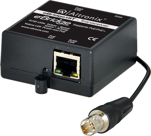 Altronix EBRIDGE1ST Ethernet/PoE or PoE+ over coax mini transceiver module