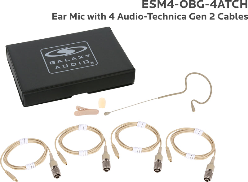 Galaxy Audio ESM4-OBG-4ATCH Earset Mic 4 Atch Cables