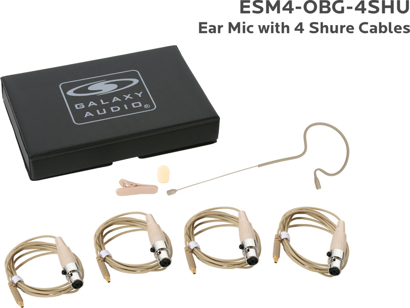 Galaxy Audio ESM4-OBG-4SHU Earset Mic 4 Shure Cables