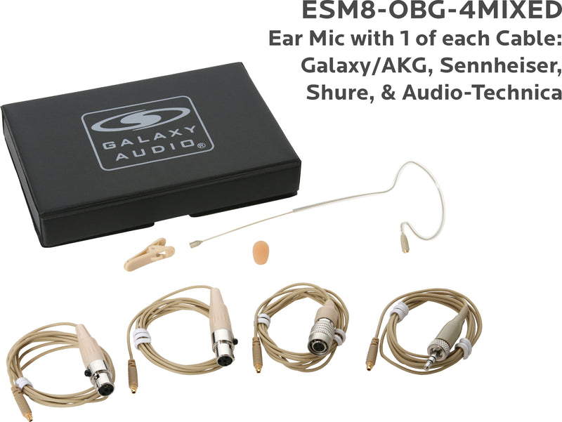 Galaxy Audio ESM8-OBG-4MIXED Earset Mic 4 Cables-Mixed