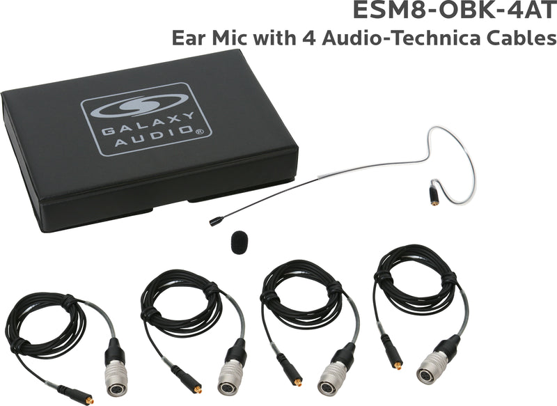 Galaxy Audio ESM8-OBK-4AT Earset Mic 4 At Cables