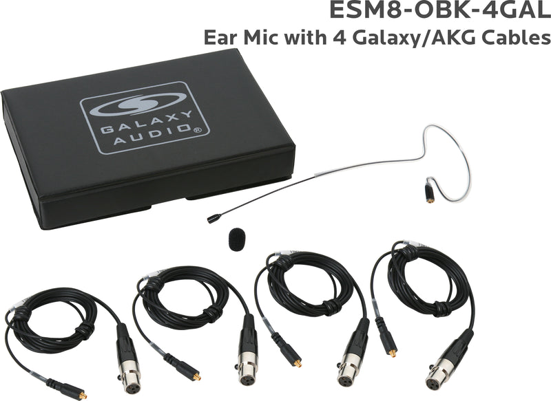 Galaxy Audio ESM8-OBK-4GAL Earset Mic 4 Galaxy/Akg Cables