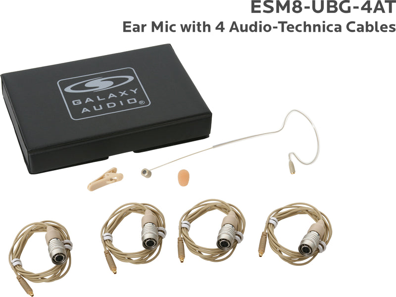 Galaxy Audio ESM8-UBG-4AT Earset Mic 4 At Cables