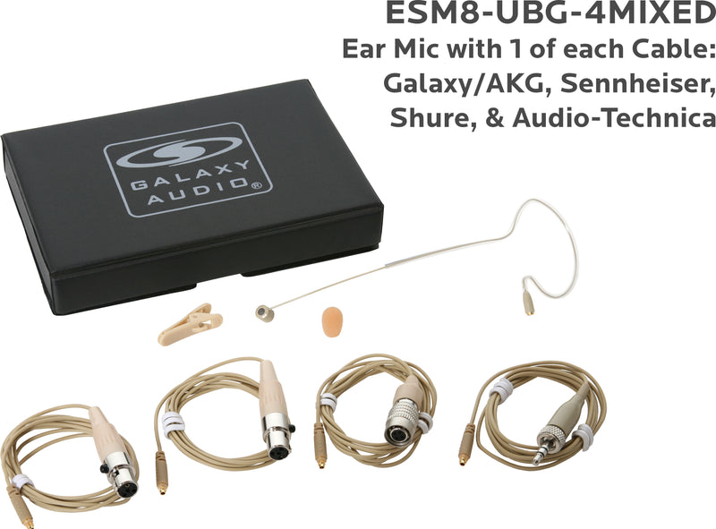Galaxy Audio ESM8-UBG-4MIXED Earset Mic 4 Mixed Cables