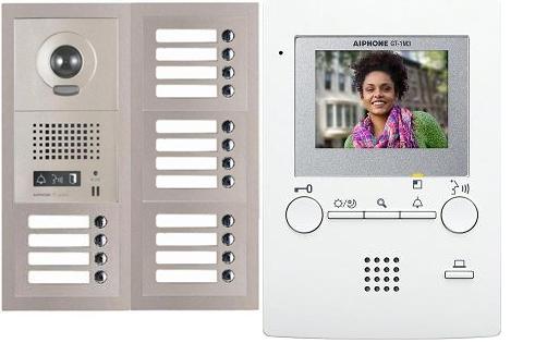 Aiphone GT-16V3 16 Apartment Multi Tenant 3.5" Video Intercom System Set