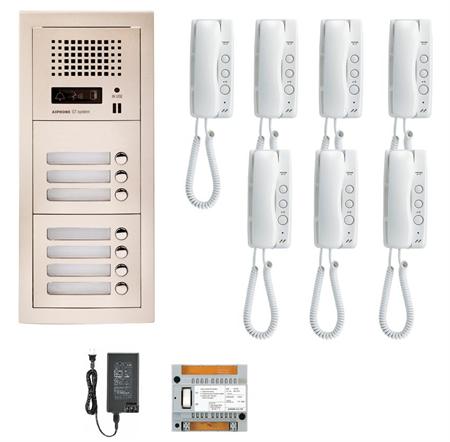 Aiphone GT-7H 7 Apartment Multi Tenant Audio Handset Intercom System Set