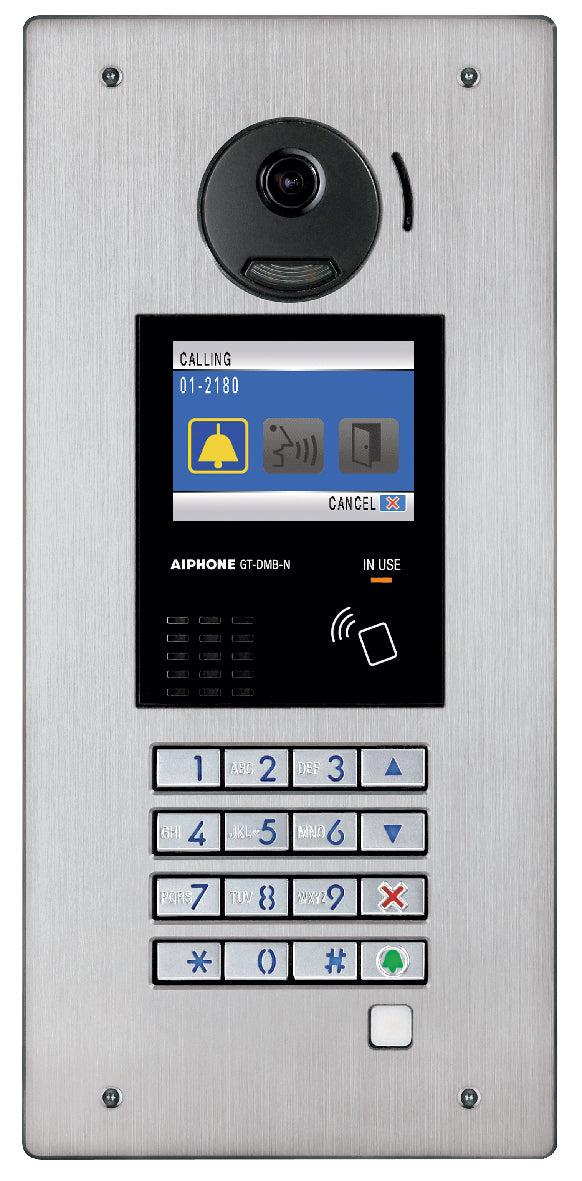 Aiphone GT-DMBN-SSP Stainless Steel 10-Key Video Entrance Panel for Pedestal Mounting