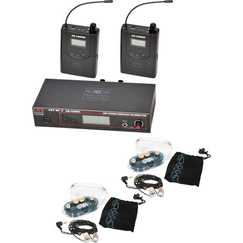 Galaxy Audio AS-1206-2N Twin Pack Wireless In-Ear Monitor System with 2 Receivers & EB6 Earbuds (N: 518 to 542 MHz)