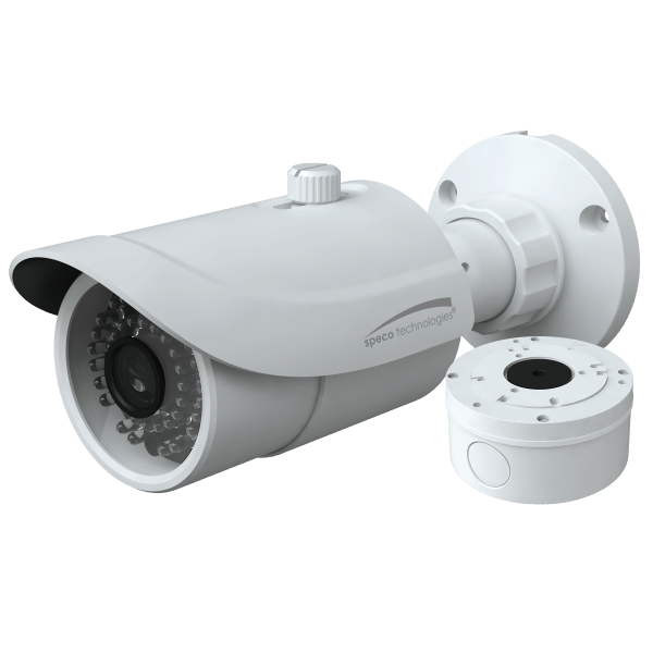 Speco H8B6M 4K HD-TVI Bullet Camera, IR, 2.8-12mm motorized Lens, White