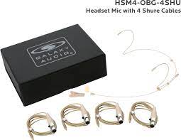 Galaxy Audio HSM4-OBG-4SHU Headset Mic 4 Shure Cables